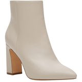 Madden Girl Bonnie Block Heel Pointed Toe Booties BONN01J1 Ivory Off White 9.5