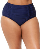 Raisins Curve Tummy-Control Ruched Bikini Bottom P840061 Navy Blue 18W