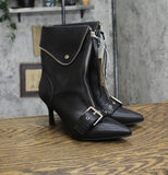 A New Day Womens Mickey Point Toe Moto Ankle Boots 90974111 Black 6.5M