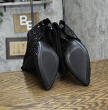 A New Day Womens Abba Sequin Foldover Tall Boots 91636693 Black 8M