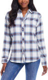 Weatherproof Vintage Long-Sleeve Lightweight Plaid Flannel Shirt Blue L
