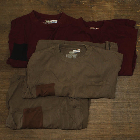 Schmidt Workwear of 4 Cotton Long Sleeve Work T-Shirt Tee Red / Green L / 2XL