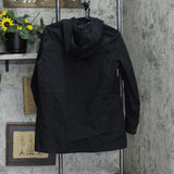 Hunter Womens Mesh Lined Snap Zip Front Rain Jacket 1784279 Black S