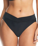 Bar III Womens V-Waist High-Leg Bikini Swim Bottom MBRS24541 Black L
