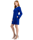 Tahari ASL Womens Rhinestone Trim Shift Dress DAM625-T4 Cobalt Blue 10