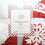 North Pole Trading Co. Faux Mink To Sherpa Reversible Throw Red / White 50 x 60