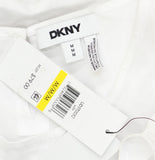 DKNY Womens Poplin Ruched Side-Twist Sleeveless Blouse Top UD5T0052 White M