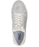 INC International Concepts Womens Aideen Wedge Sneakers Silver Bling Gray 9.5M