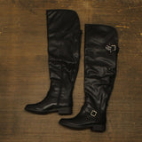 Sun + Stone Womens Anyaa Over the Knee Dress Boots 10017856500 Black Smooth 7M