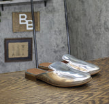 Aerosoles Womens Wilda Mule Slip On Faux Leather WILDA Silver Mirror Gray 8.5M