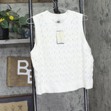 Universal Thread Womens Sweater Crochet Vest 94429888 Cream Off White XXL