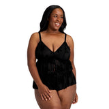 Auden Womens Flocked Lingerie Top 94631430 Black 2XL