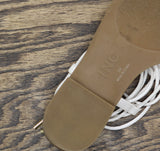 INC International Concepts Womens Gilma Flower Flat Sandals White Smooth 8M