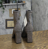 A New Day Womens Cassidy Rhinestone Ankle Boots 91636630 Silver Gray 6M