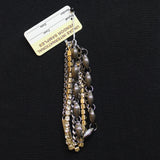 Crystal Chain Link Scallop Bracelets Set, 3-Pack 7" + 2"