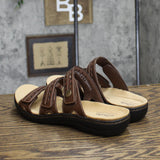 Clarks Women's Collection Laurieann Bella Flat Sandals Dark Tan Brown 8M