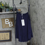 White Mark Womens Plus Size Cold Shoulder Ruffle Sleeve Top PS1352 Navy Blue 1X