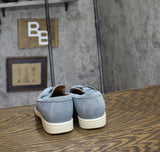 Giani Bernini Womens Lesleee Slip-On Memory Foam Loafers Light Blue Suede 6M