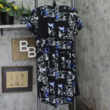 City Chic Womens Trendy Plus Size Mabel Zip Dress 6998414 Black Blue Multi 12W