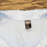 INC International Concepts Satin Short Sleeve Pajama Shirt Pale Spring Blue S