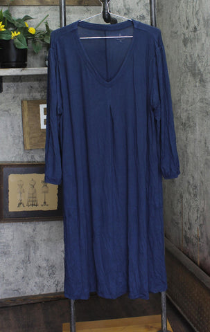 Cuddl Duds Womens Soft Stretch Knit Lounge Dress A694382 Dress Blue XL