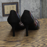 INC Womens Zitah Slip On Dressy Pumps Shoes Multi Vinyl Black 6.5M