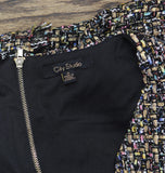 City Studio Metallic Boucle Pocket Tweed Sheath Mini Dress Black / Gold Multi 0