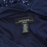 R&M Richards Women's Sequin Long Sleeve Knee-Length Evening Dress Navy Blue 6P