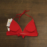 Becca Delilah Halter Bikini Swim Top 613157 Fire Red M