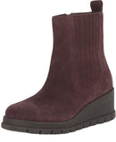 Lucky Brand Round Toe Chunky Wedge Chelsea Ankle Boots Winter Cherry Purple 6M