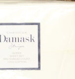 Charter Club Damask Stripe 550 TC Supima Cotton 4-Piece Sheet Set White Queen