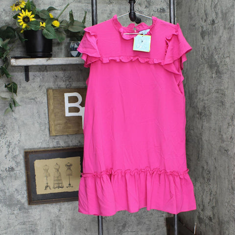 Cece Womens Tiered A-Line Ruffle Dress 166dfc51eaddcf Pink L