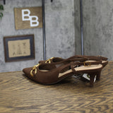 A New Day Tabitha Oversized Chain Sling Back Heels 94305252 Brown 11M