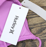 Hurley Womens Textured Wave Scrunch Bralette Bikini Top HU009T5 Orchid Purple M