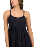 Miken Juniors Tiered Dress Swim Cover-up I9672P544 Black Lurex Stripe XL
