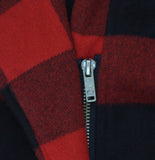 Woolrich X TGT Check Melton Full Zip Chest Flap Winter Jacket Black / Red L