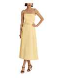 Lauren Ralph Lauren Pleated Belted Midi Party Fit + Flare Dress Yellow  Bloom 12