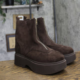 Wild Fable Womens Honor Boots Faux Suede Platform Combat Boots Dark Brown 9M