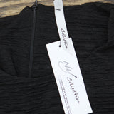 Ny Collection Womens Textured Knit Petite Dress with 3/4 Sleeves Black PM