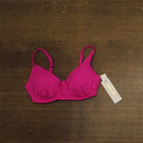 Anne Cole V Wire Elongated Underwire Top Swim Bikini Hibiscus PInk 32D / 34DD