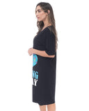 Just Love Womens Short Sleeve Nightgown Sleep Dress Black 3X