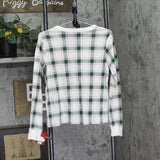 Wondershop Womens Plaid Ribbed Long Sleeve Holiday Pajama Shirt Green Multi S