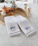 Decor Studio Holiday Snowman Turkish Cotton 2-Pc. Hand Towel Set White 16x28