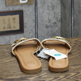 A New Day Bennie Buckle Slide Sandals with Memory Foam Insole Cream Off White 8M