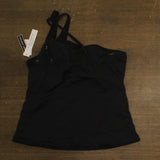 La Blanca Island Goddess One-Shoulder Keyhole Tankini Swim Top Black 20W