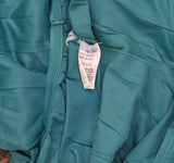 Vanity Fair Womens Vintage 2-Piece Knit Stretch Pajama Set Blue Green XL