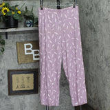 Charter Club Womens Knit Feather Pajama Pants Feathers Purple L