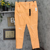 Dg2 by Diane Gilman Womens Distressed Straight Leg Jeans Peach Orange 16W Tall