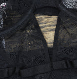 Adore Me Lynn Bustier Floral Leopard Lace Lingerie Corset 90038744 Jet Black 40D