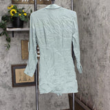 & Other Stories Womens Shirt Dress Long Sleeve Tie Front Green See Measurements